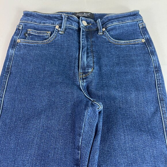 Judy Blue Jeans Women's 29x29* Straight High Rise Dark Blue Stretch Denim Tag 28 - Picture 2 of 16